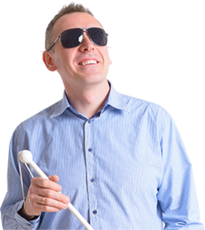 image of visually impaired man